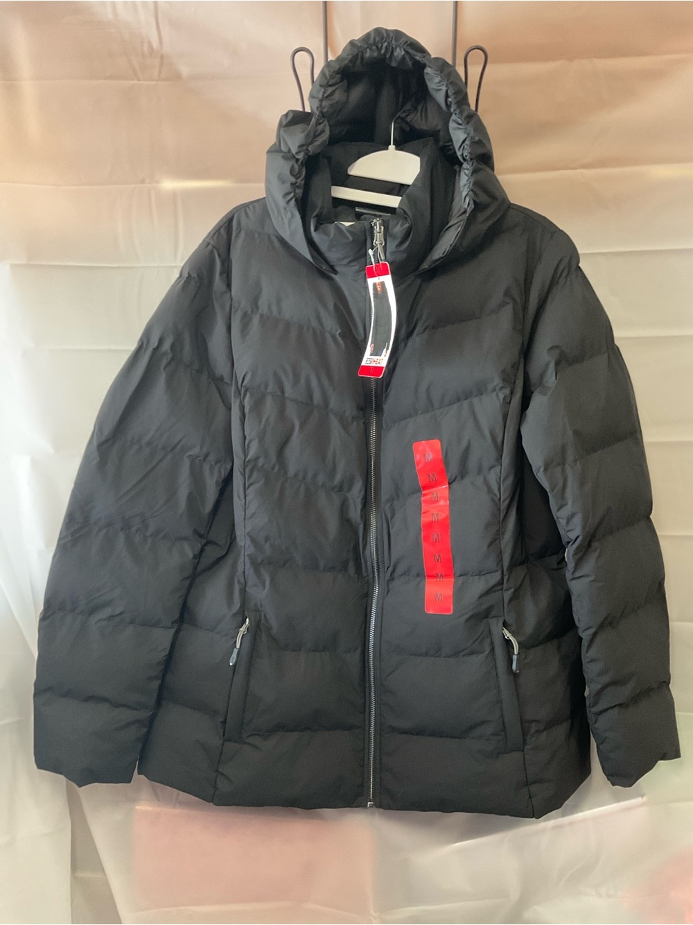 32 Degrees Black Hooded Puffer Jacket